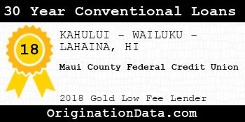 Maui County Federal Credit Union 30 Year Conventional Loans gold