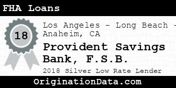Provident Savings Bank F.S.B. FHA Loans silver