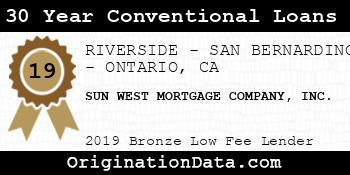 SUN WEST MORTGAGE COMPANY 30 Year Conventional Loans bronze