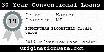 BIRMINGHAM-BLOOMFIELD Credit Union 30 Year Conventional Loans silver