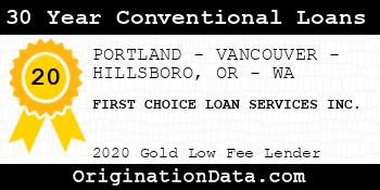 FIRST CHOICE LOAN SERVICES 30 Year Conventional Loans gold
