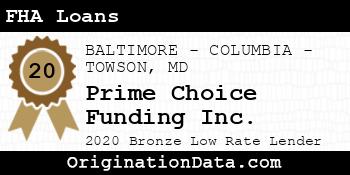 Prime Choice Funding  FHA Loans bronze