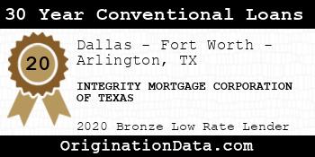 INTEGRITY MORTGAGE CORPORATION OF TEXAS 30 Year Conventional Loans bronze
