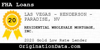 RESIDENTIAL WHOLESALE MORTGAGE FHA Loans gold