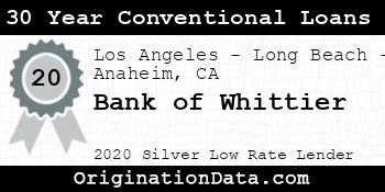 Bank of Whittier 30 Year Conventional Loans silver