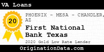 First National Bank Texas VA Loans gold