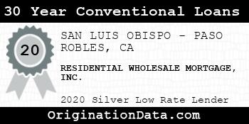 RESIDENTIAL WHOLESALE MORTGAGE 30 Year Conventional Loans silver