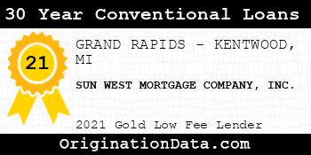 SUN WEST MORTGAGE COMPANY  30 Year Conventional Loans gold