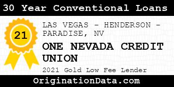 ONE NEVADA CREDIT UNION 30 Year Conventional Loans gold