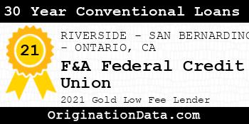 F&A Federal Credit Union 30 Year Conventional Loans gold