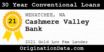 Cashmere Valley Bank 30 Year Conventional Loans gold