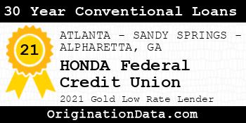 HONDA Federal Credit Union 30 Year Conventional Loans gold