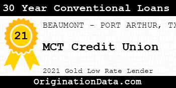 MCT Credit Union 30 Year Conventional Loans gold