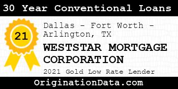 WESTSTAR MORTGAGE CORPORATION 30 Year Conventional Loans gold