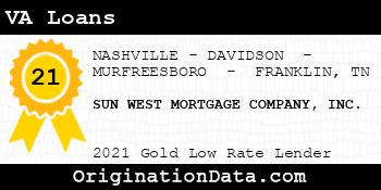 SUN WEST MORTGAGE COMPANY  VA Loans gold