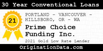 Prime Choice Funding  30 Year Conventional Loans gold