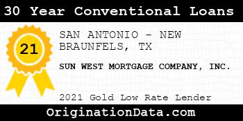 SUN WEST MORTGAGE COMPANY  30 Year Conventional Loans gold