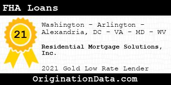 Residential Mortgage Solutions  FHA Loans gold