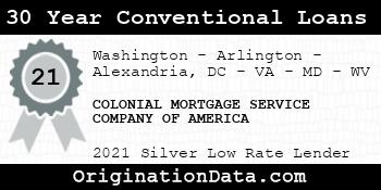 COLONIAL MORTGAGE SERVICE COMPANY OF AMERICA 30 Year Conventional Loans silver