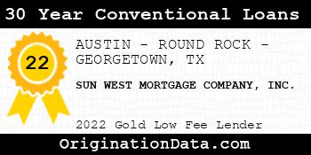 SUN WEST MORTGAGE COMPANY 30 Year Conventional Loans gold