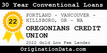 OREGONIANS CREDIT UNION 30 Year Conventional Loans gold