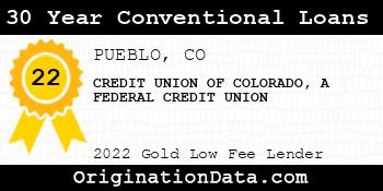CREDIT UNION OF COLORADO A FEDERAL CREDIT UNION 30 Year Conventional Loans gold