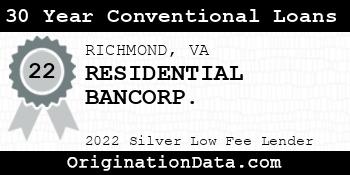 RESIDENTIAL BANCORP 30 Year Conventional Loans silver
