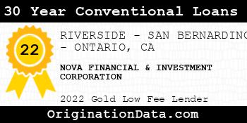NOVA FINANCIAL & INVESTMENT CORPORATION 30 Year Conventional Loans gold