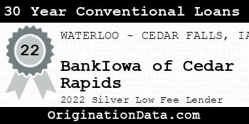 BankIowa of Cedar Rapids 30 Year Conventional Loans silver