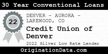 Credit Union of Denver 30 Year Conventional Loans silver