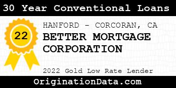 BETTER MORTGAGE CORPORATION 30 Year Conventional Loans gold