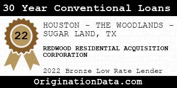 REDWOOD RESIDENTIAL ACQUISITION CORPORATION 30 Year Conventional Loans bronze