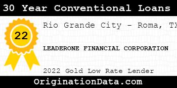 LEADERONE FINANCIAL CORPORATION 30 Year Conventional Loans gold