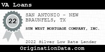 SUN WEST MORTGAGE COMPANY VA Loans silver