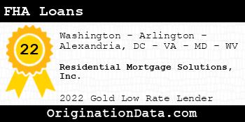 Residential Mortgage Solutions FHA Loans gold