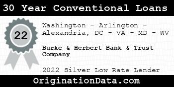Burke & Herbert Bank & Trust Company 30 Year Conventional Loans silver