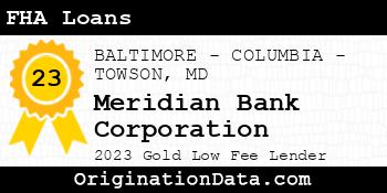 Meridian Bank Corporation FHA Loans gold