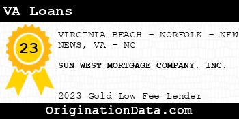 SUN WEST MORTGAGE COMPANY VA Loans gold
