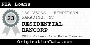 RESIDENTIAL BANCORP FHA Loans silver